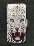 IPhone White Leopard Wallet Style Book Case with 2 Internal card slot