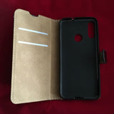 Inside view of book wallet phone case